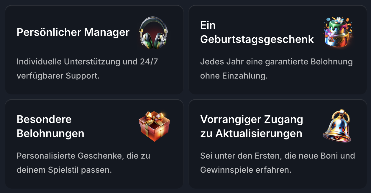 Zusätzliche VIP-Vorteile
